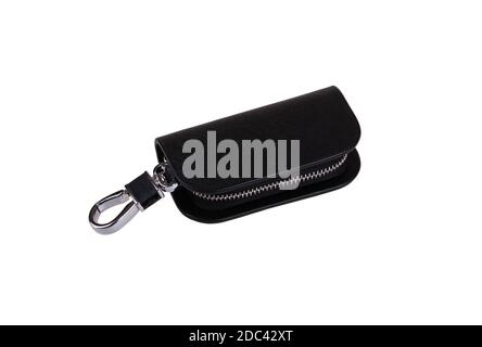 Black key case isolated on white background Stock Photo