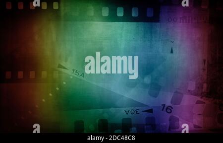 Colorful film negative frames background Stock Photo