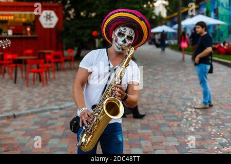 KIEV, UKRAINE, July 13, 2018: Day of the dead parade Stock Photo