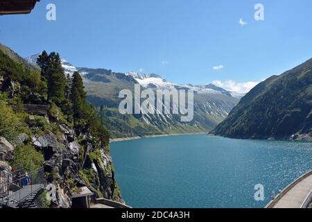 Zillergründl Reservoir in the Zillertal Alps Stock Photo