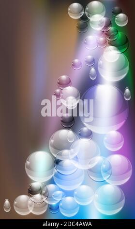 shiny drops of water on a colorful background Stock Vector