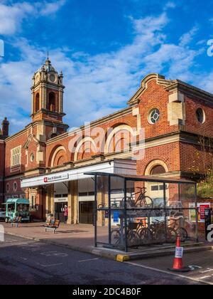 Bury St Edmunds Railway Station. Bury St Edmunds Train Station on the Greater Anglia Ely to Ipswich line. Opened 1847, Grade II listed. Stock Photo