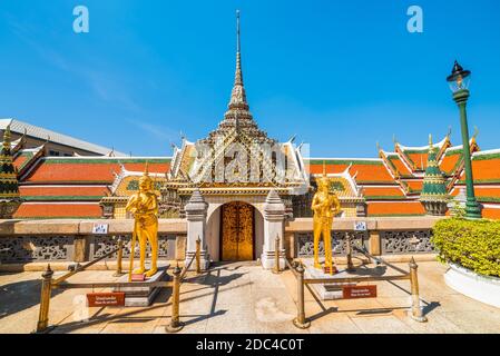 Western Porch at Wat Phra Kaew, Bangkok, Thailand. Grand Palace, Temple of Emerald Buddha.