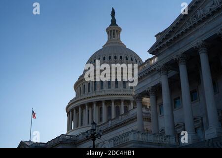 Washington, United States. 18th Nov, 2020. The U.S. Capitol is seen late afternoon in Washington, DC on Wednesday, November 18, 2020. Photo by Ken Cedeno/UPI Credit: UPI/Alamy Live News Stock Photo