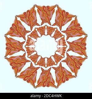 Ornament multicolor doodle  mandala. Vintage decorative element. Hand drawn background. Stock Vector