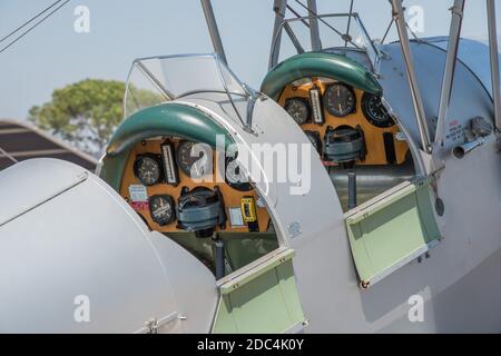 Darwin,NT,Australia-August 4,2018: Closeup of Tiger Moth airplane at Pitch Black event in Darwin. Stock Photo