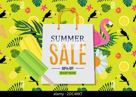 Abstract Summer Sale Background. Illustration Stock Photo - Alamy