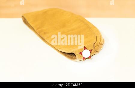 Cap for soldiers, with a star in front. Army concept Stock Photo