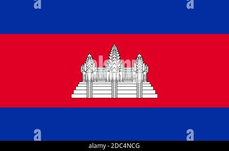 close up flag of Cambodia Stock Vector