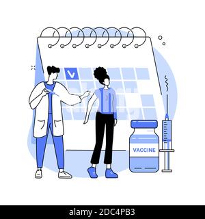 Vaccination of adults abstract concept vector illustration. Stock Vector