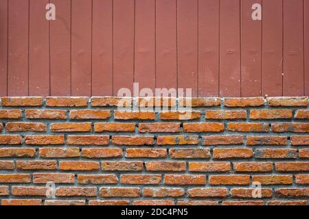 brick wall with vertical line brown background, splitted. Stock Photo