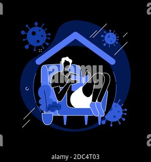 Self isolation abstract concept vector illustration. Stock Vector
