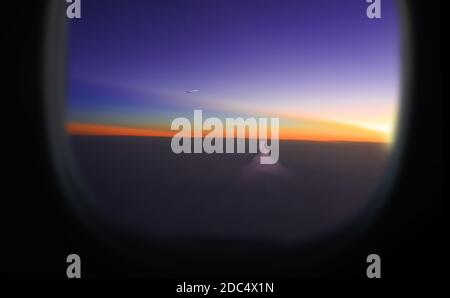 Sunset view from the airplane window