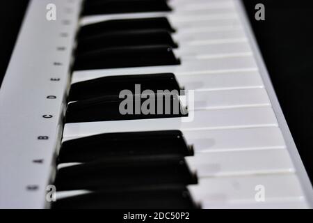 Midi Keyboard closeup Stock Photo