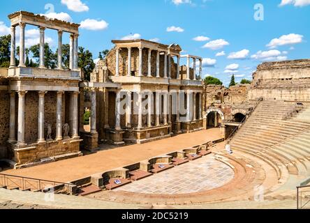 The Roman Theatre of Merida in Spain Stock Photo