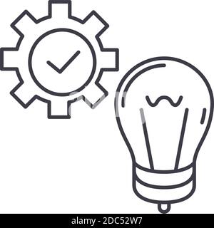 Resolve problem icon, linear isolated illustration, thin line vector, web design sign, outline concept symbol with editable stroke on white background Stock Vector