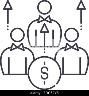 Resourse allocation icon, linear isolated illustration, thin line vector, web design sign, outline concept symbol with editable stroke on white Stock Vector