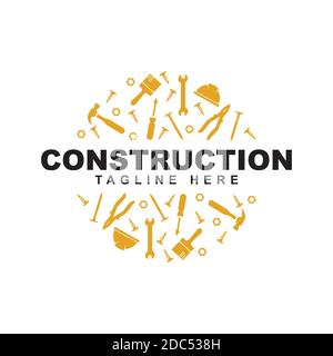 Hand tools symbol logo design template.construction equipment icon Stock Vector