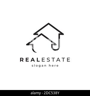 Real estate icon logo design vector template.arrow with house shape Stock Vector