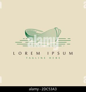 vintage boat logo design template Stock Vector
