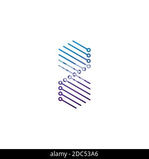 DNA logo design template.icon for science technology Stock Vector