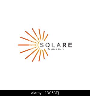 Solar logo design vector template.Creative sun symbol Stock Vector