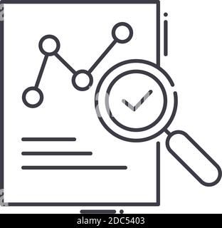 Reporting icon, linear isolated illustration, thin line vector, web design sign, outline concept symbol with editable stroke on white background. Stock Vector