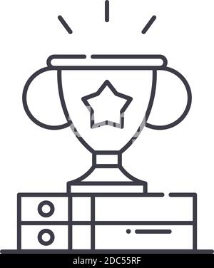 Success icon, linear isolated illustration, thin line vector, web design sign, outline concept symbol with editable stroke on white background. Stock Vector