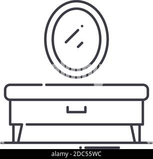 Vanity icon, linear isolated illustration, thin line vector, web design sign, outline concept symbol with editable stroke on white background. Stock Vector
