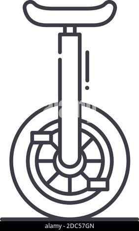 Uncycle icon, linear isolated illustration, thin line vector, web design sign, outline concept symbol with editable stroke on white background. Stock Vector