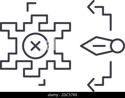 Strategy game icon, linear isolated illustration, thin line vector, web design sign, outline concept symbol with editable stroke on white background. Stock Vector