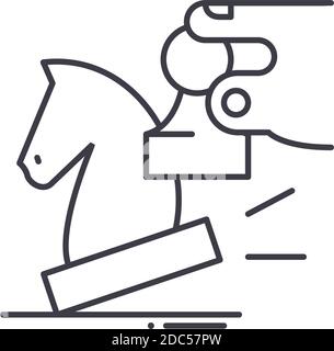 Strategy level icon, linear isolated illustration, thin line vector, web design sign, outline concept symbol with editable stroke on white background. Stock Vector