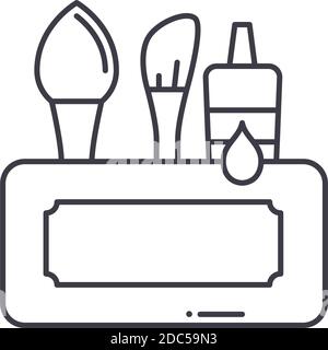 Stationery icon, linear isolated illustration, thin line vector, web design sign, outline concept symbol with editable stroke on white background. Stock Vector