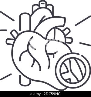 Vascular diseases icon, linear isolated illustration, thin line vector, web design sign, outline concept symbol with editable stroke on white Stock Vector