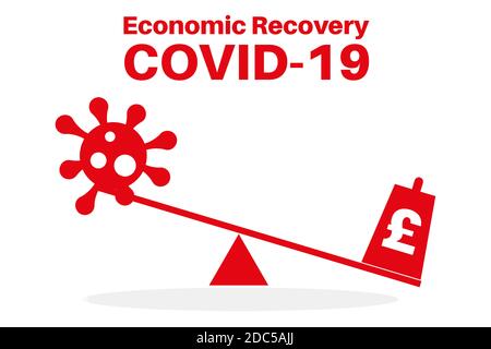 Economic recovery after the covid crisis-19  concept vector Illustration Stock Vector