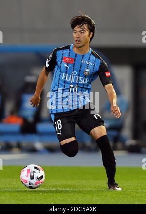Kaoru Mitoma (18) of Kawasaki Frontale during the J.League