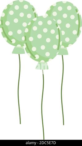 dotted balloons decoration party isolated white background vector illustration Stock Vector