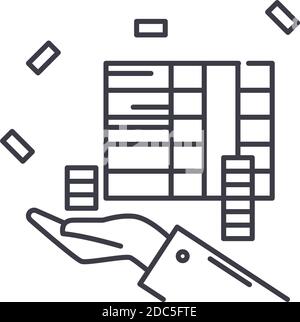 Loan money image icon, linear isolated illustration, thin line vector, web design sign, outline concept symbol with editable stroke on white Stock Vector