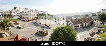 Nerja village architecture with white painted houses in Andalusia, Spain. Stock Photo