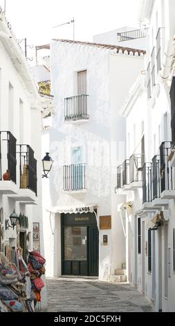 Nerja village architecture with white painted houses in Andalusia, Spain. Stock Photo