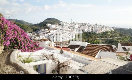 Nerja village architecture with white painted houses in Andalusia, Spain. Stock Photo