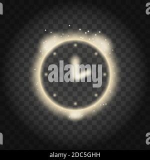 Glowing alarm clock on transparent background Stock Vector