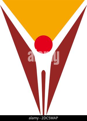 Vector abstract Christ crucifix, modern and simple logo Stock Vector