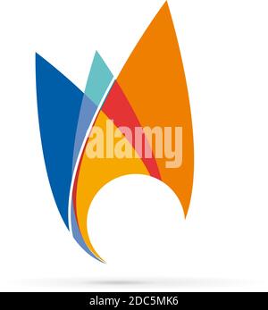 Vector logo domestic heating and cooling. Abstract illustration Stock Vector