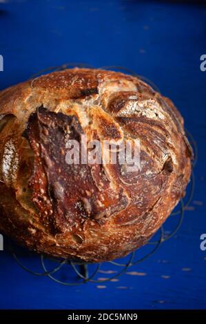 Freshly baked sourdough loaf Stock Photo