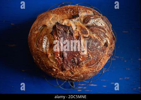 Freshly baked sourdough loaf Stock Photo