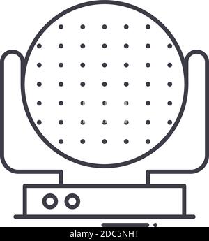 Led video light icon, linear isolated illustration, thin line vector, web design sign, outline concept symbol with editable stroke on white background Stock Vector