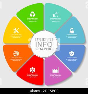 Business infographic vector template with 8 options Stock Vector