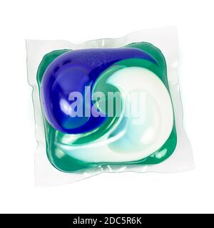 Detergent capsule isolated on white background with clipping path Stock Photo