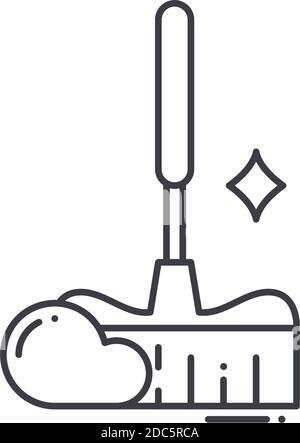 Leaf cleaning icon, linear isolated illustration, thin line vector, web design sign, outline concept symbol with editable stroke on white background. Stock Vector